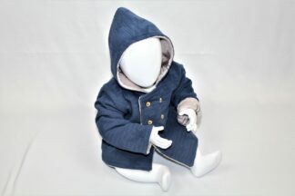 Gilet à capuche bleu étoiles et faons